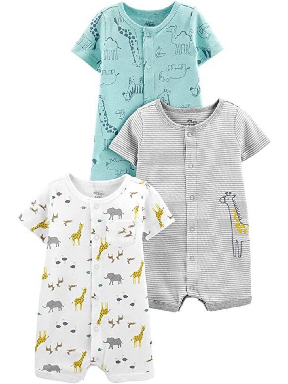 Simple Joys by Carter’s Baby Rompers 3-Pack Safari Animals 6-9M